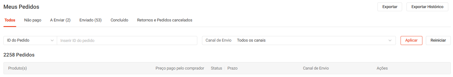 foto mostrando meus pedidos