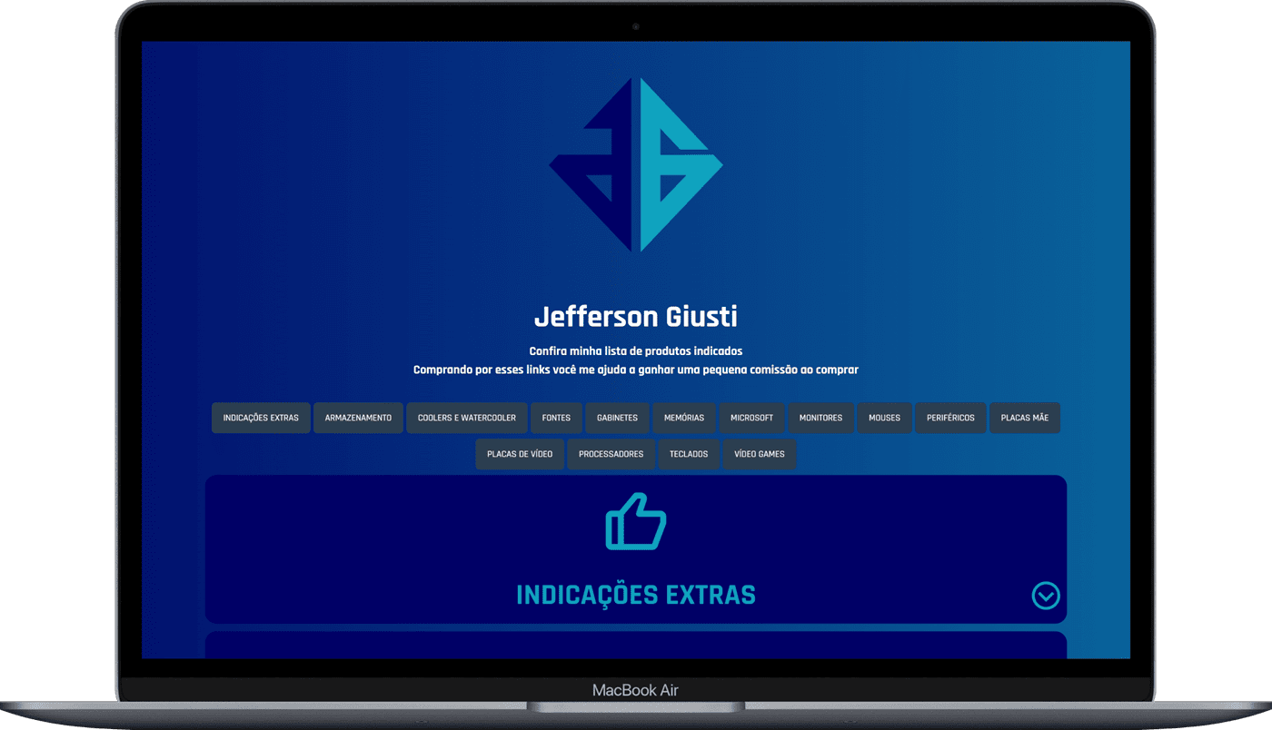 foto do visual do site